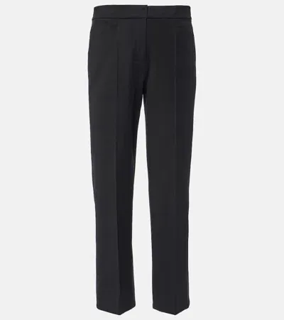 's Max Mara Zemira Cotton-blend Straight Pants In Black