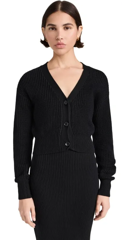 Sablyn Echo Cotton Cashmere Cardigan Black