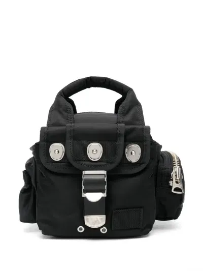 Sacai Porter Pocket Mini Boston Tote Bag In Black