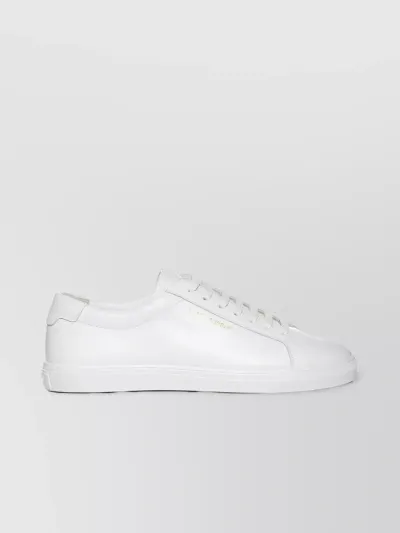 Saint Laurent Andy Logo Lace-up Sneakers In White