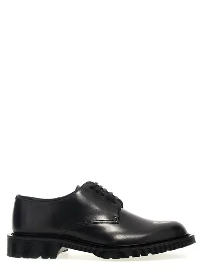 Saint Laurent Men's Army 10 Patent Leather Derby Shoes In Black