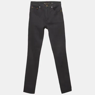 Pre-owned Saint Laurent Black Denim Jeans S Waist 26"