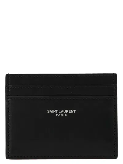 Saint Laurent Black Leather Card Holder