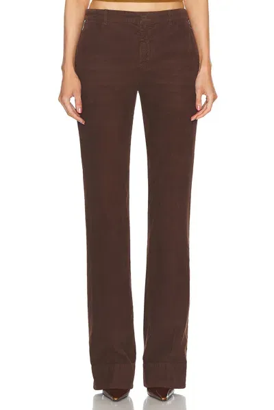 Saint Laurent Bootcut Pant In Bitter Chocolate