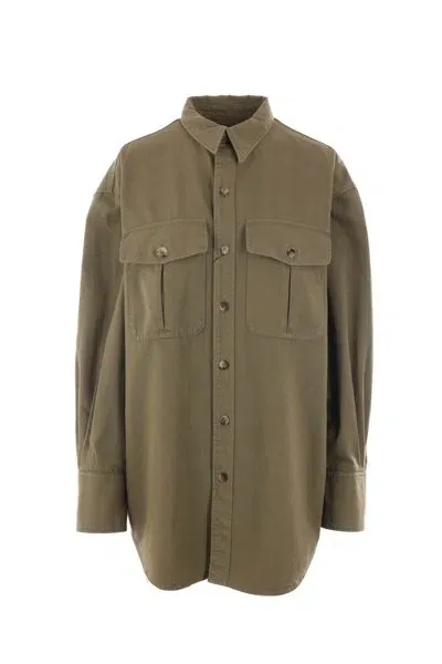 Saint Laurent Buttoned Long In Green