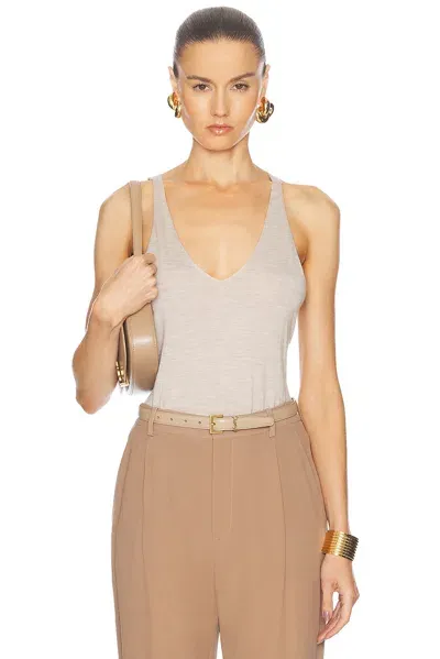 Saint Laurent Cashmere Tank Top In Beige