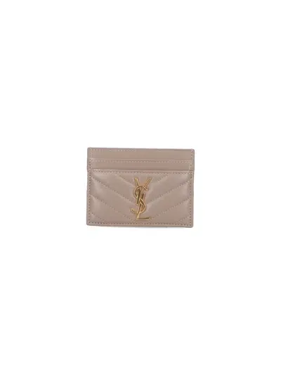 Saint Laurent "cassandre" Card Holder In Pink