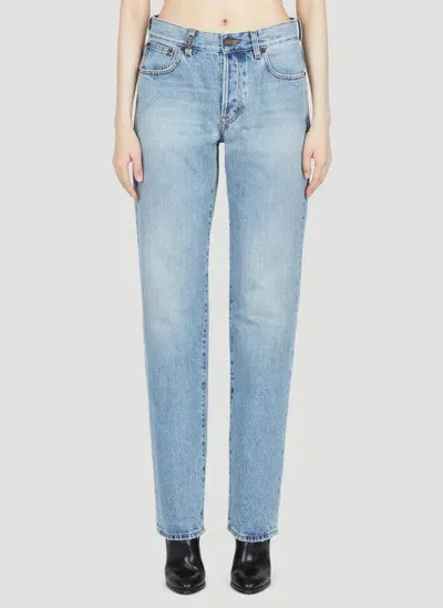 Saint Laurent Women Cassandre Jeans In Blue