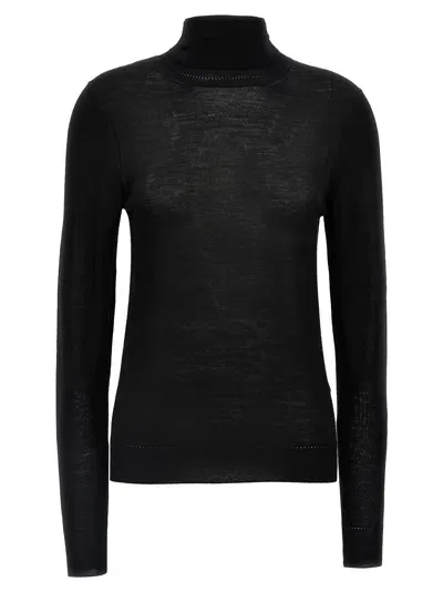 Saint Laurent 'cassandre' Turtleneck Sweater In Black