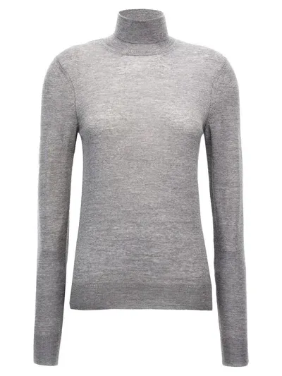 Saint Laurent 'cassandre' Turtleneck Sweater In Gray