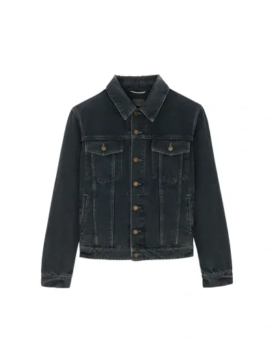 Saint Laurent Classic Denim Jacket In Blue