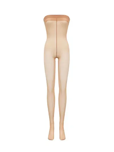 Saint Laurent Classic Strapless Jumpsuit Tights In Brown