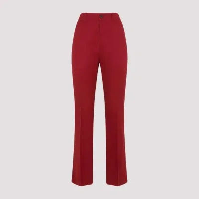 Saint Laurent Cotton Pants 36 In Red