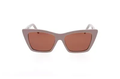 Saint Laurent Eyewear Rectangular Frame Sunglasses In Pink