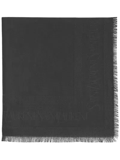 Saint Laurent Logo Scarf. Accessories In Black