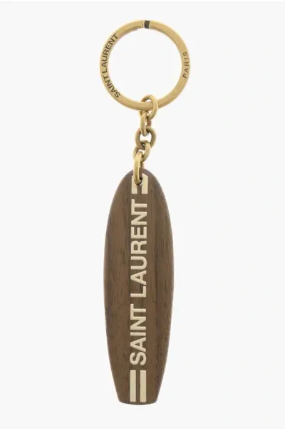 Saint Laurent Keyring With Maxi Pendant In Gold