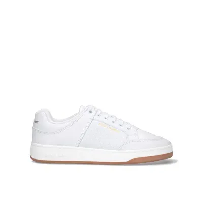 Saint Laurent Leather Sneakers In White