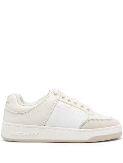 Saint Laurent Logo-print Sneakers In White