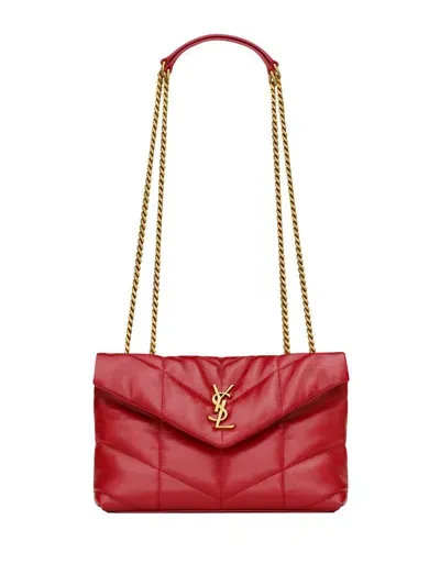 Saint Laurent Loulou Puffer Bags In Red