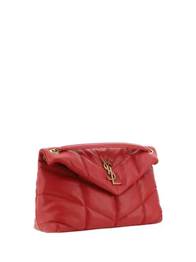 Saint Laurent Loulou Puffer Small Bags In Red