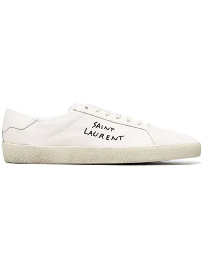 Saint Laurent Canvas Court Classic Sl/06 Sneakers In White