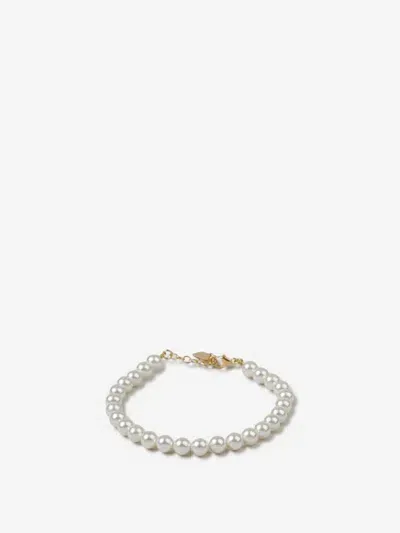 Saint Laurent Metal Pearl Bracelet In Multi