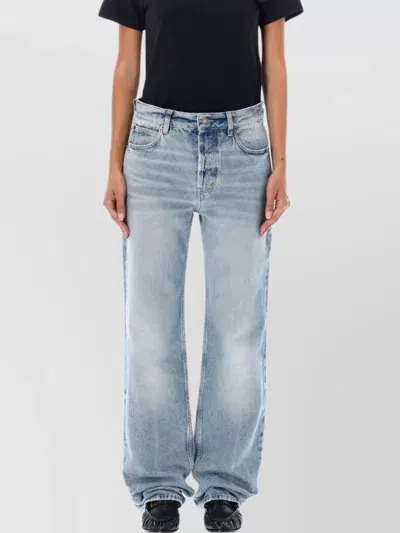 Saint Laurent Nico Denim Belt Loops Trousers In Blue