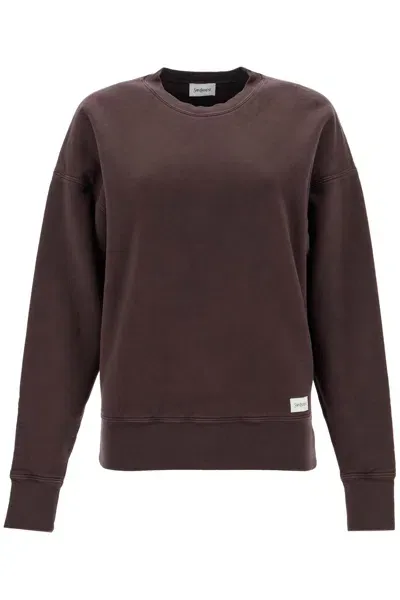 Saint Laurent Oversized Crewneck In Brown