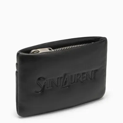 Saint Laurent Padded Coin Purse With Logo In Black