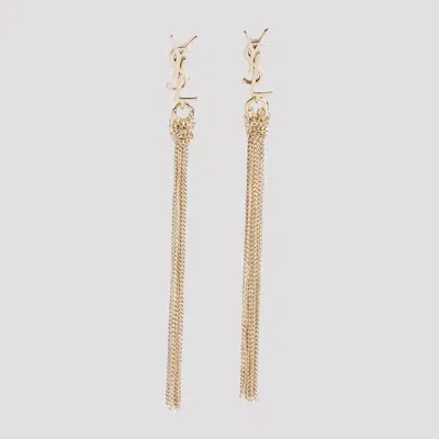 Saint Laurent Earrings Pompons Chains In Metallic