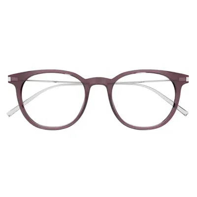 Saint Laurent Round Frame Glasses In Brown