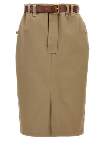 Saint Laurent Saharienne Skirts In Cream