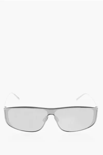 Saint Laurent Shield Framed 605 Luna Sunglasses In Metallic