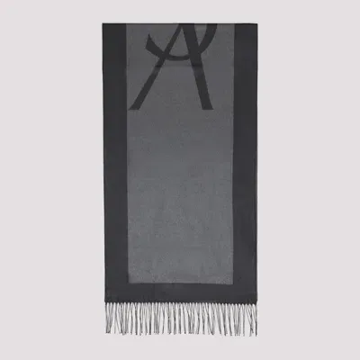 Saint Laurent Silk Scarf In Gray