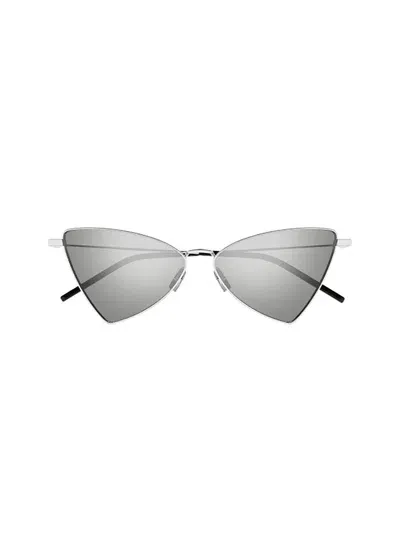 Saint Laurent Sl 303 Jerry Sunglasses In Silver Silver Silver