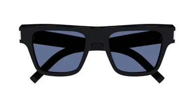 Saint Laurent Sl 469 Sunglasses In Black Black Blue