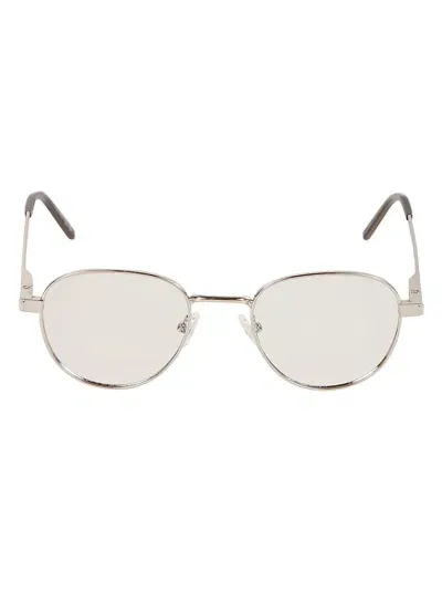 Saint Laurent Sl 555 Pot Frame In 002 Silver Silver Transpa