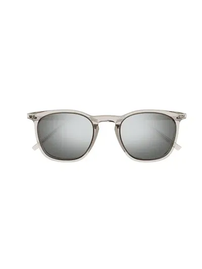 Saint Laurent Sl 623 Sunglasses In 004 Beige Beige Silver