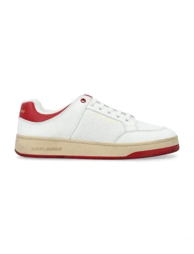 Saint Laurent Sl/61 Leather Low-top Sneakers In White