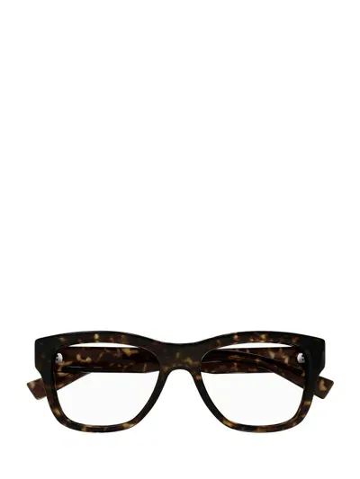 Saint Laurent Square Frame Glasses In 002 Havana Havana Transpa