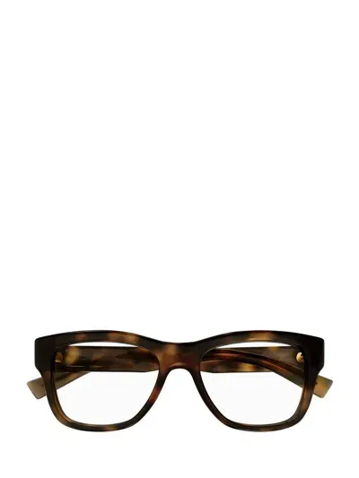 Saint Laurent Square Frame Glasses In 003 Havana Havana Transpa