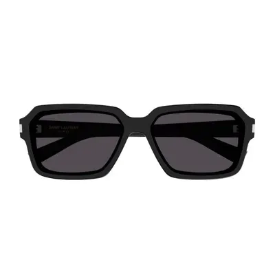 Saint Laurent Square Frame Sunglasses In 001 Black Black Black