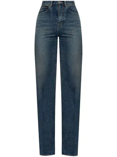 Saint Laurent Blue Clyde Jeans In August Blue