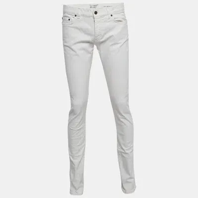 Pre-owned Saint Laurent White Denim Jeans L Waist 33"