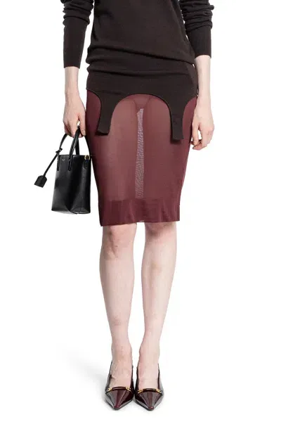 Saint Laurent Woman Red Skirts In Burgundy