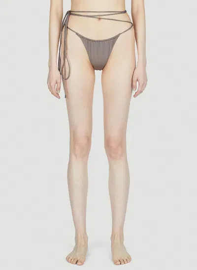 Saint Laurent Women Strappy Bikini Briefs In Gray