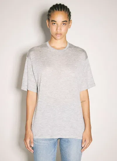 Saint Laurent Wool And Silk T-shirt In Gray