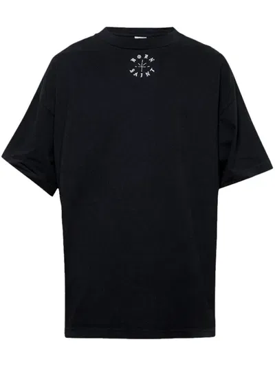 Saint Mxxxxxx Logo Cotton T-shirt In Black