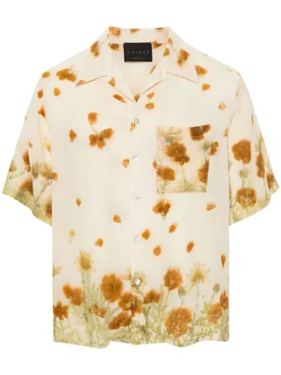 Saints Studio Floral-print Shirt In Neutrals