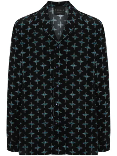 Saints Studio Graphic-print Shirt In Black